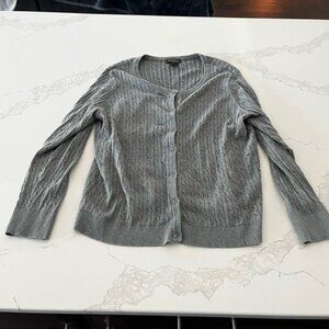 Vintage Eddie Bauer Grey Cable Knit Cardigan XXL